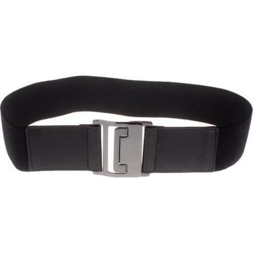 Vintage Wide Corset Belts Women Simple Alloy Buckle Elastic Waist Belt Female Stretch Cinch Waistband Strap Black
