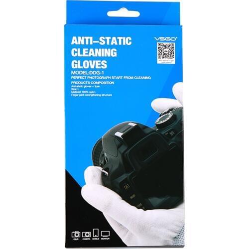 VSGO DDG-1 Anti-Static Cleaning Gloves (White) Nylon Polyurethane Coating 1 Pair for Camera,Computer Cleaning