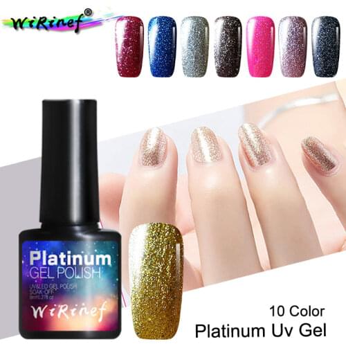 WiRinef Platinum UV Gel Shining Nail Gel Polish 8ml Nail Manicure Super Shiny Effect Nail Glue Soak Off UV&LED Gelpolish