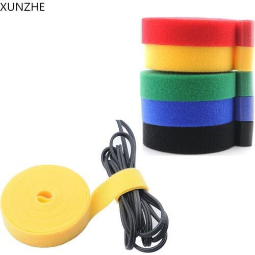 XUNZHE Multicolored 2 cm x 5 m Cable Back Cable Ties Nylon Strap Releasable Power Management Magnetic Wire Ties Ties and Loops