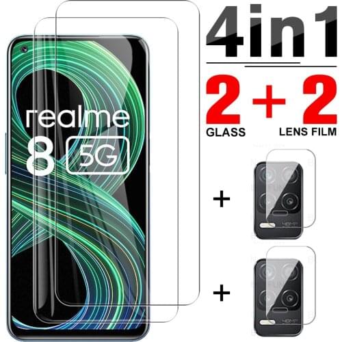 4in1 Tempered Glass For Realme 8 5G Screen Camera Protector For OPPO Realme 8 7 6 Pro Realme8 Realmy 7 5G Safety Protection Film