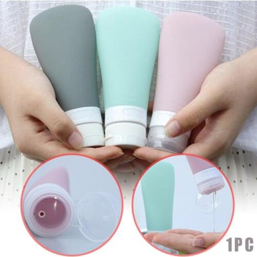 1PC Empty Leak Proof Silicone Travel Bottles 60ML BPA Free Approved Refillable Squeeza Cosmetics Bottles M17#35