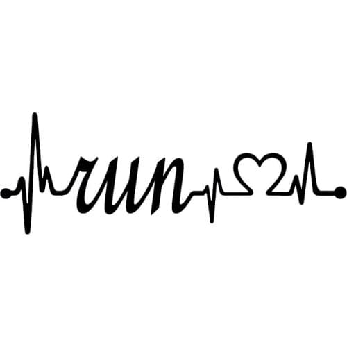 17.4CM*6.1CM Run Heartbeat Lifeline Decor Vinyl Car Sticker Motorcycle