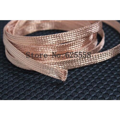 2M 6.6ft 13mm Copper Braid Sleeve Screening Tubular Cable Copper Sleeve tube