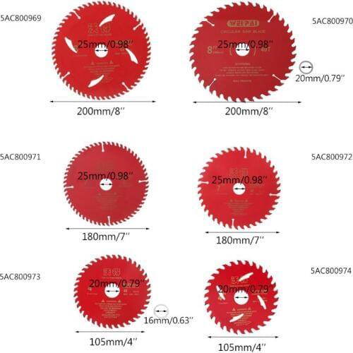 4"7"8 Inch Cemented Carbide Circular Saw Blade 105mm/180mm/200mm 30/40/60 Teeth Wood Cutting Tool Woodworking Bore