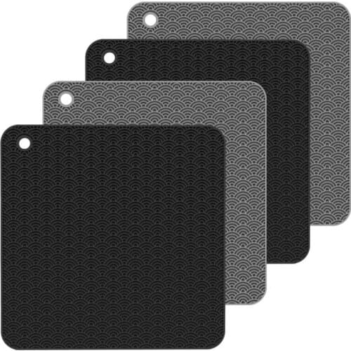 4 Pack Induction Cooktop Mat Protector Non Slip Silicone Heat Insulation Pad Cook Top Cover Reusable Hot Kitchen Gadget