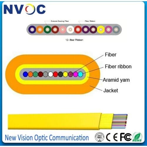 4Cores,SM G657A1,Single Mode Fiber Ribbon Indoor Elliptical Optical Cable