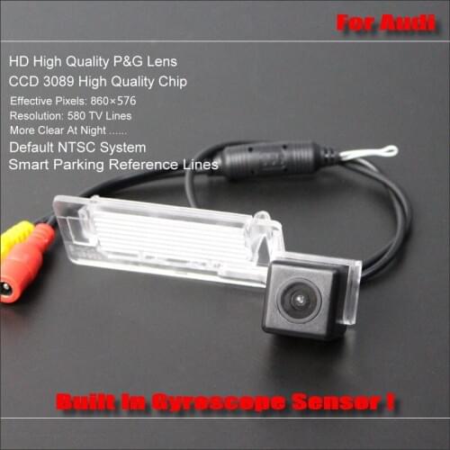 Car Rear Camera For Audi A4L A5 Q5 TT 2009-2012 Intelligent Parking Tracks Reverse Back HD CCD SONY NTSC RCA AUX CAM