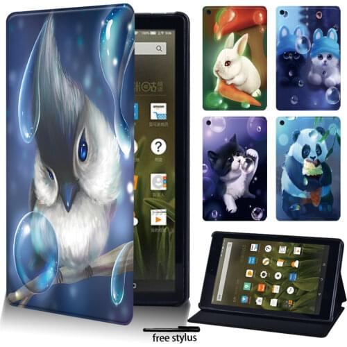 Animal Pattern Case for Amazon Fire 7 5/7/9th/HD 8 6/7/8th/HD 8 Plus 10th Gen 2020/HD 10 Tablet Adjustable Folding Stand Cover