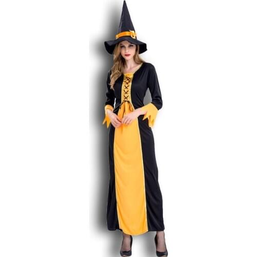 Halloween Costume Adult Witch Costume Cosplay Bar Party Performance Costume Black L