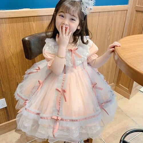 2021 Children Summer Lolita Princess Dress Super Fairy Pompous Gauze Style Tutu Birthday Party Formal Sweetie Dresses