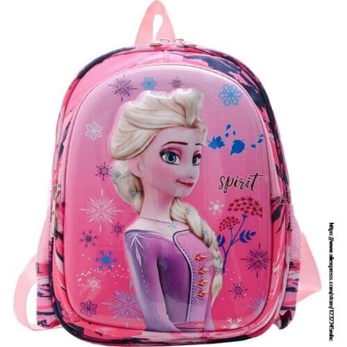 Disney Frozen Elsa Pink Purple Nylon Printing Backpack Kindergarten Student Cute Girls Childrens Schoolbag Waterproof Portable