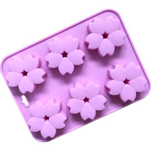 DIY Silicone Snowflake Cake Mold Snow Flower Jelly Mould Handmade Soap Mold 6 Holes H980