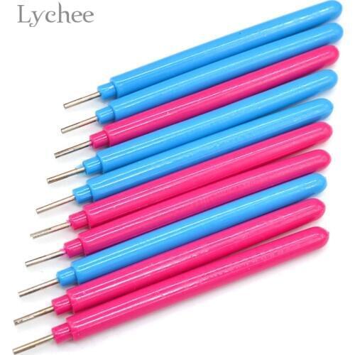 Lychee Life 10pcs Paper Craft Tool Quilling Paper Pen DIY Assorted Color Origami Scrapbooking Slotted Paper Quilling Tool Random