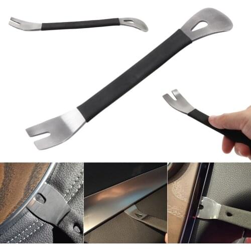 Stainless Steel Trim Removal Tool Car Trim Puller Pry Bar Dual Ends Pry Tools For Door Panel Audio Terminal Fastener Accessories