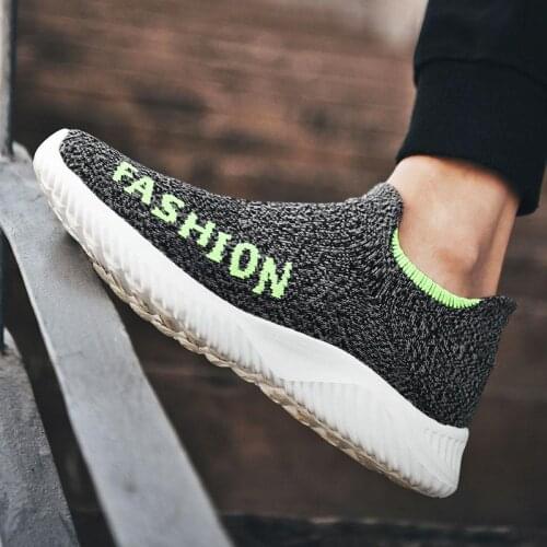 Oversize Summer Without Laces Mens Running Shoes Mens Shoes Sneakers Men Sports Shoes Gray Footwear for Sport for Men E-544