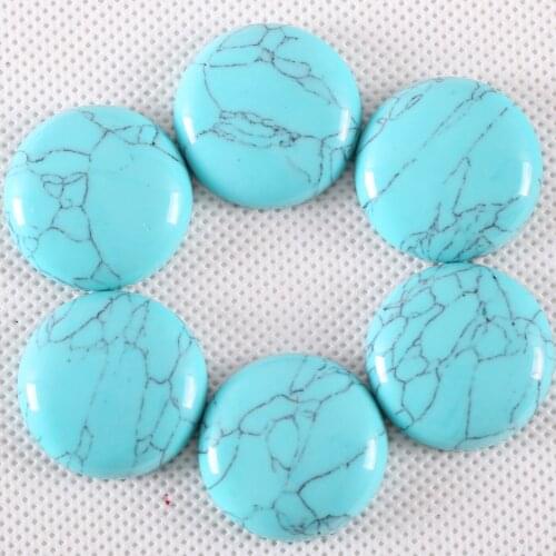 2Pcs/Lot 25MM Round Natural Stone Bead Green Howlite CAB Cabochon For Jewelry Making DIY Bracelet Necklace Pendant K1081