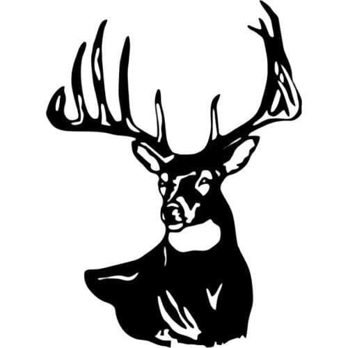 Langru 11.2*15.2CM Creative Deer Buck Skull Head Hunting Vinyl Decal Car Sticker Accessories Jdm