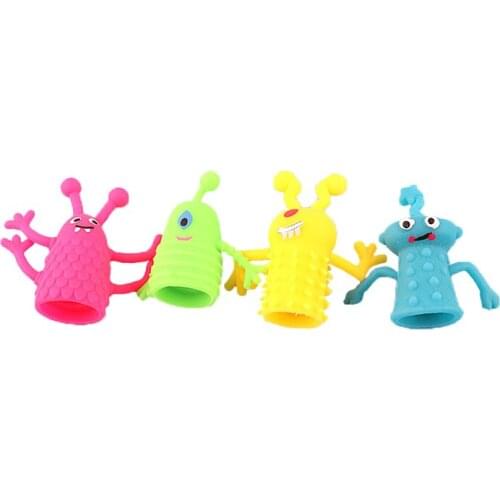 Cartoon Finger Doll Puppet Baby Soft Monster Toys Storytelling finger sets toy Halloween Tricky Prank Interactive Toys