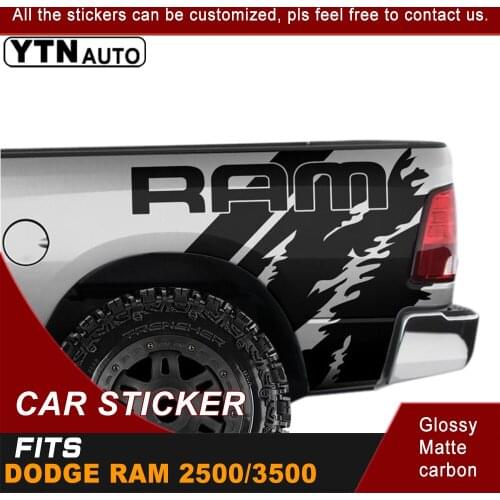 Car Decal For Dodge Ram 2500/3500 Crew Cab 6'4 Box Car Truck Vehicle Graphic Side Stripes Sticker Kit Wrap Trim