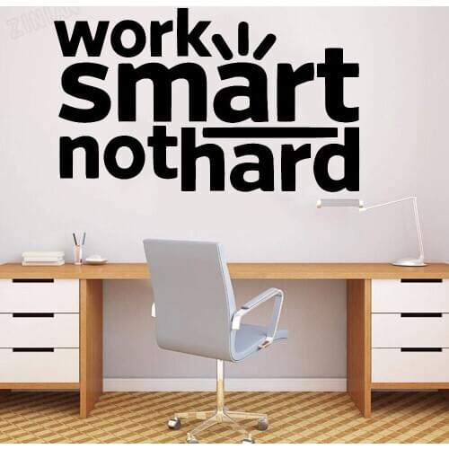Work Smart Not Hard Wall Sticker For Office Art Wall Decal Decor Company Vinyl Wall Paper For Window Modern Home Decoration Y108