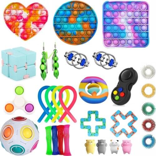 New Fidget Toys Anti Stress Set Stretchy Strings Kit Push Gift Pack Adults Children Squishy Sensory Antistress Relief Figet Toy