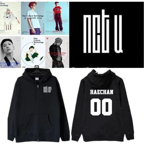 New Arrival Kpop New Idol Nct U Nct 127 Member Name Printing Zipper Jacket Unisex Hoodie Fleece Sweatshirts TEN MARK Pullovers