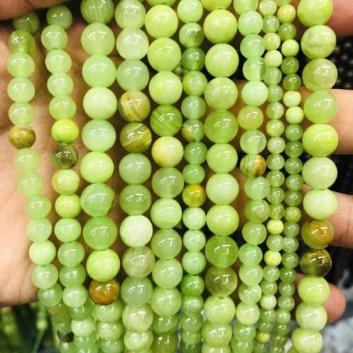 Wholesale 100% Natural Green Jade Beads 6mm 8mm 10mm Round Gem Stone Loose Beads 15.5" for jewelry diy