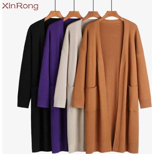 Autumn And Winter Models With Womens Knitted Sweater Cardigan Long-sleeved Collarless Loose Lazy Wind Jacket Fashion Snow Shirt