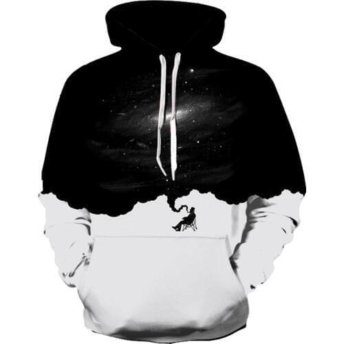 Autumn Sweatshirts Men/women 3d Hoodies Print Smoking People Thin Space Galaxy Hooded Hoodies for Lover Unisex Pullovers