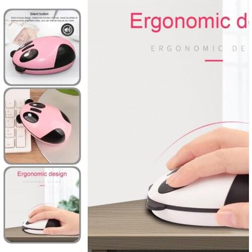 Panda Design Portable Lovely Panda 2.4G 1200DPI Wireless PC Mouse for Laptop