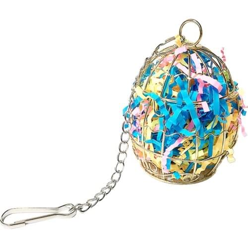 Bird Shredder Toys Stainless Steel Cage Feeder Foraging Parrot Millet Container