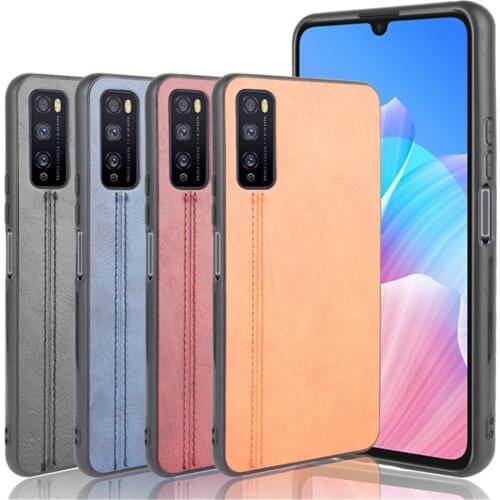 For Huawei Enjoy Z Case Luxury Calfskin PU Leather lines Hard Back Cover Case For Huawei Enjoy Z 5G EnjoyZ Phone Case