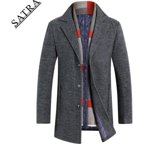 Satra 2020 new arrival Autumn and winter wool casual trench coat men,mens business gentleman long jackets,S151479551