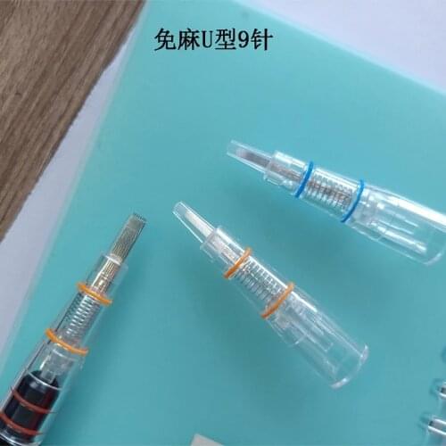20pcs Embroidery No Anesthesia Microblade U9 Needle Eyebrow Lip Tattoo Syringe Half Body Permanent Makeup Accessories