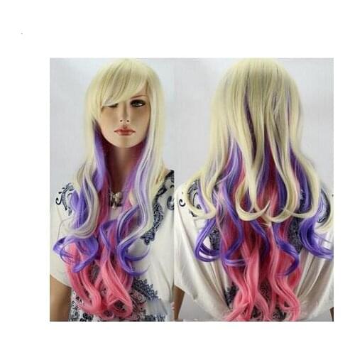 Suyushun11101++Estilo europeu de Moda AA Especializada de Cabelo Longo Encaracolado Meninas/Mulheres Perucas