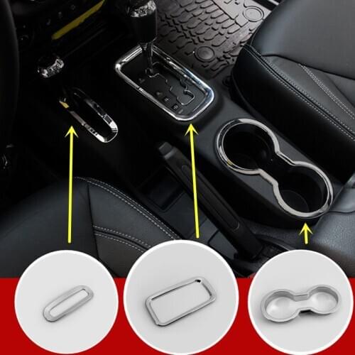 For Jeep Wrangler Rubicon JK Inner Gear Box & Water Cup Holder Cover Trim 11-16 Car accesories interior Car decoration