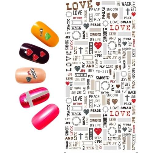 WATER DECAL NAIL STICKER CARTOON HALLOWEEN GHOST LACE ALPHABET XMAS CHRISTMAS TREE YE211-216