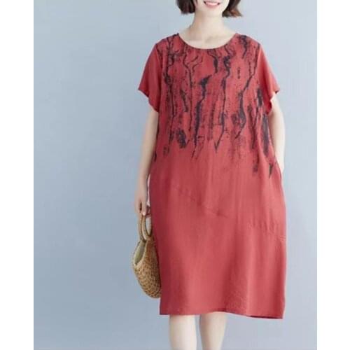 2021 New Arrival Print Floral Loose Summer Dress Thin Soft Holiday Travel Style Beach Casual Dress Women Vintage Midi Dress
