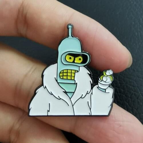 Cartoon robot badge