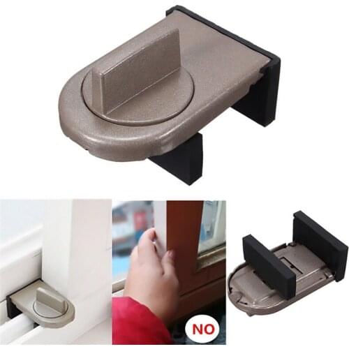 New 1pc Sliding Door Anti-theft Switch Lock Sliding Window Blocker Straps Plastic Steel Window Child Safety Doors Lock