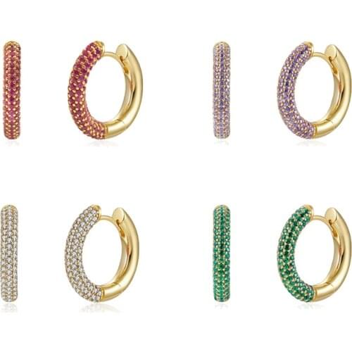 925 Sterling Silver Ear Buckle 1pc Exquisite Zircon Hoop Earrings Inlaid Crystal Ladies Luxury Pierced Jewelry Birthday Gift