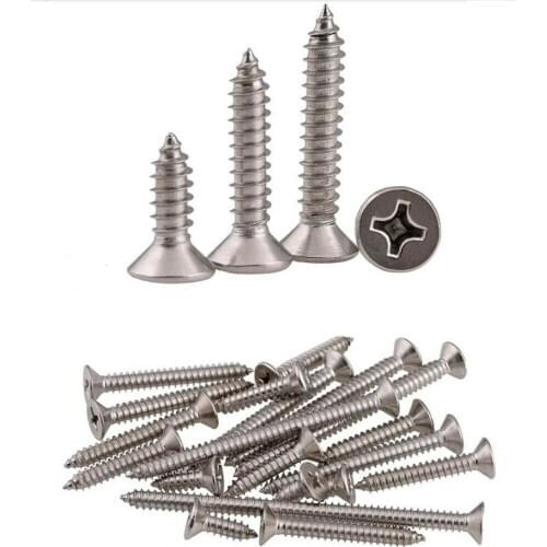 10pcs M4 m4.2 304 stainless steel cross flat head countersunk head self-tapping screw