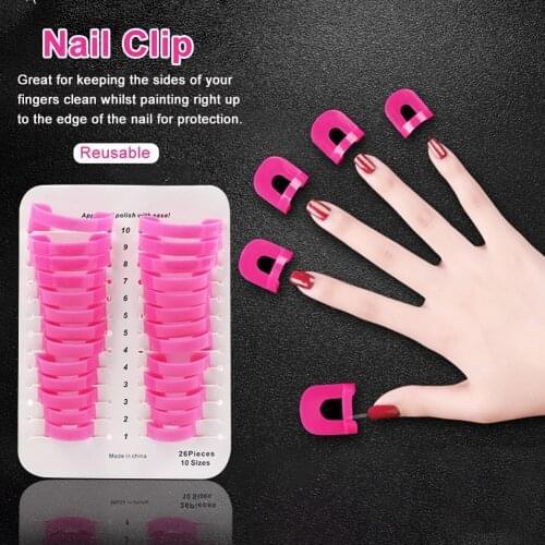 26pcs Clip Art Tool Spill Proof Guide Gel Model Nail Polish Stencil Manicure Protector Anti Overflow Forms Edge Skin Barrier