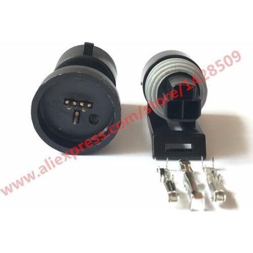 10 Sets Female Male Delphi 3 Pin Water Temperature Sensor Connector Restrictor Air Damper 12110192 / 12065287 For Buick Excelle