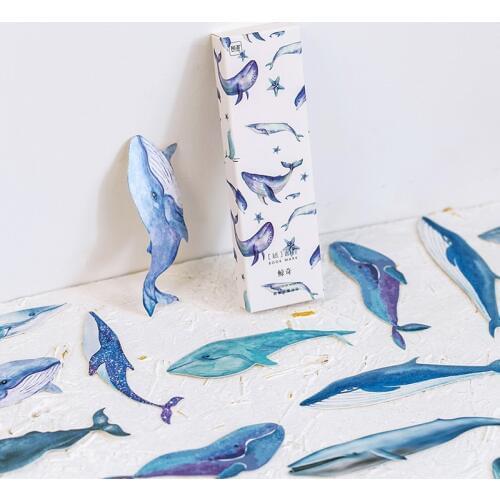 30 Pcs/set Funny Whale Fish Paper Bookmark Stationery Bookmarks Book Holder Message Card Stationery Gifts