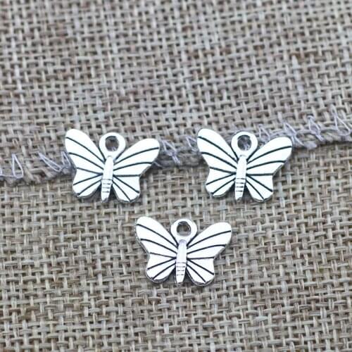 30 Pieces 15*12mm Mixed Alloy Antique Silver Color Beautiful Butterfly Charms Necklace Pendant Accessory For DIY Jewelry Making