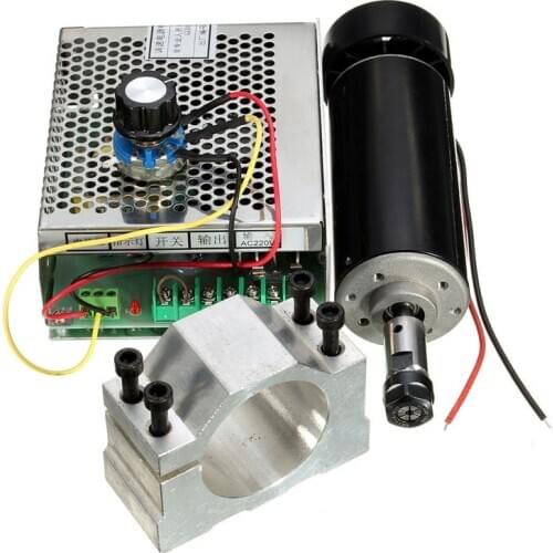 0.5kw Air cooled spindle ER11 chuck CNC 500W Spindle Motor + 52mm clamps + Power Supply speed governor For DIY CNC