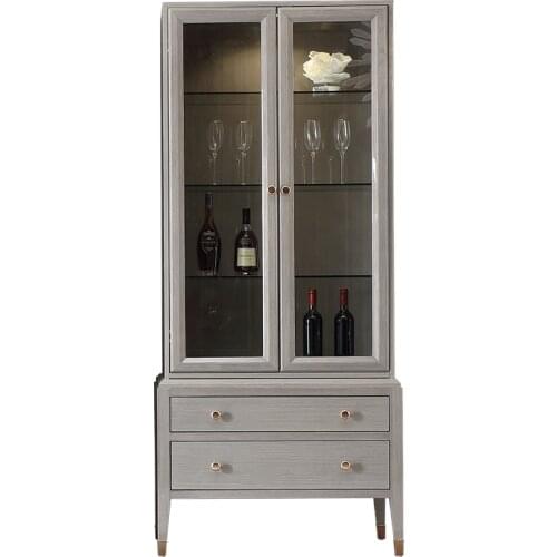 American light luxury solid wood wine cabinet simple multi-layer storage advanced display cabinet restaurant furniture
