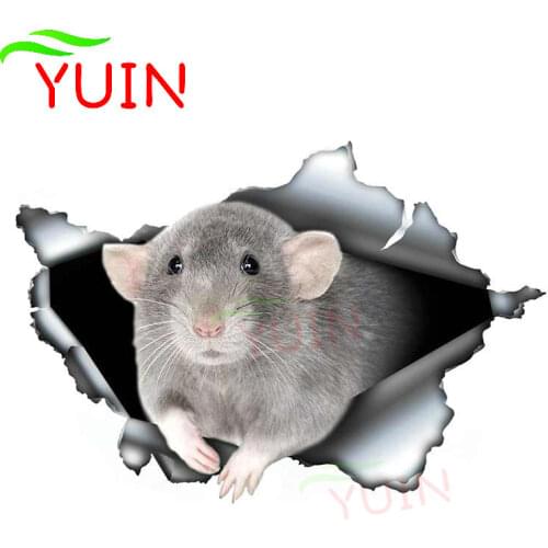 Car Sticker Decor Motorcycle Decals Gray Dumbo Rat Decorative Accessories Creative PVC Window Bumper Waterproof Decal 13*9cm